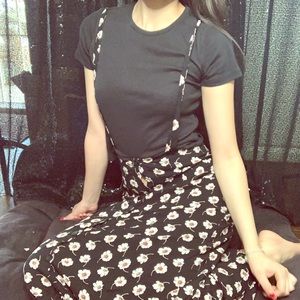 Floral overall maxi skirt